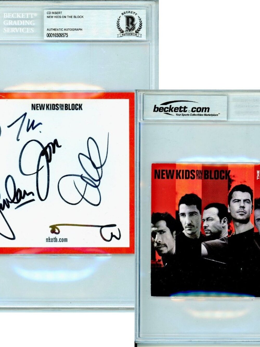 New Kids On The Block Signed CD Insert NKOTB Beckett Slabbed